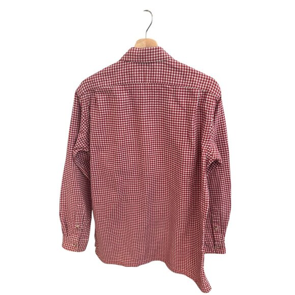 Polo Ralph Lauren Authentic Dungarees Men’s Shirt Red Plaid Flannel Cotton Tag S - Picture 3 of 5